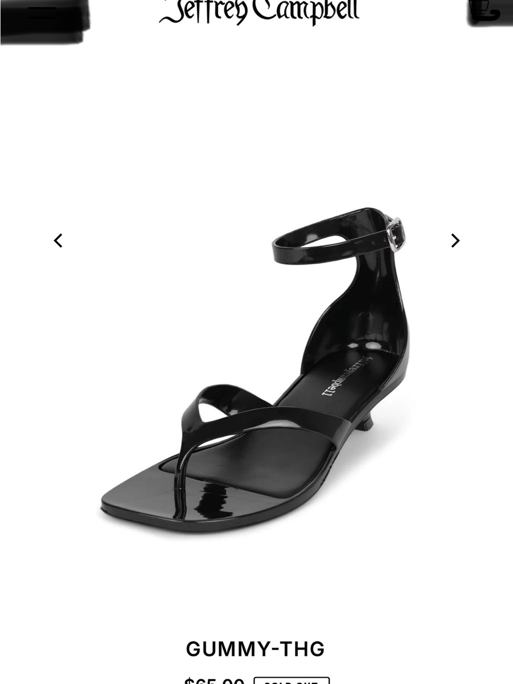 Jeffrey Campbell GUMMY-THG Black Ankle-Strap Sandal Jelly